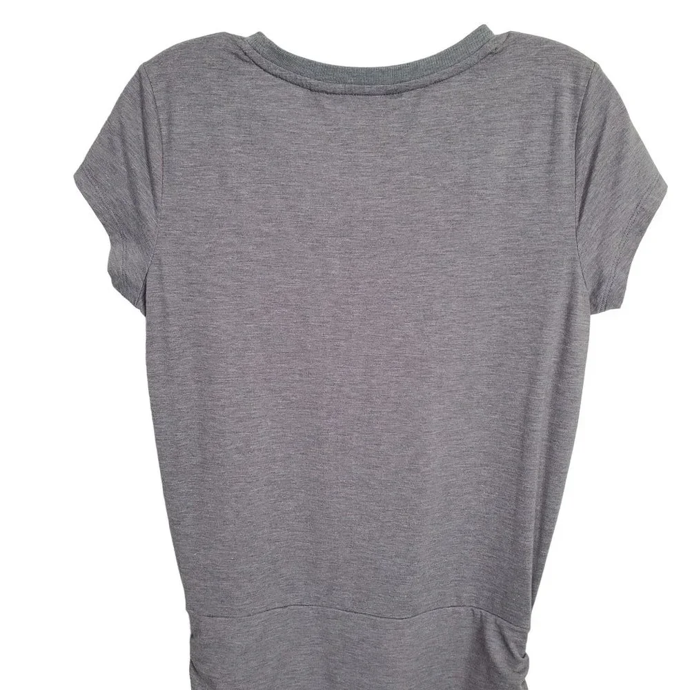 Athleta Size S Dress T-shirt Side Ruched Jersey Knit Athleisure Heathered Gray - Picture 6 of 12